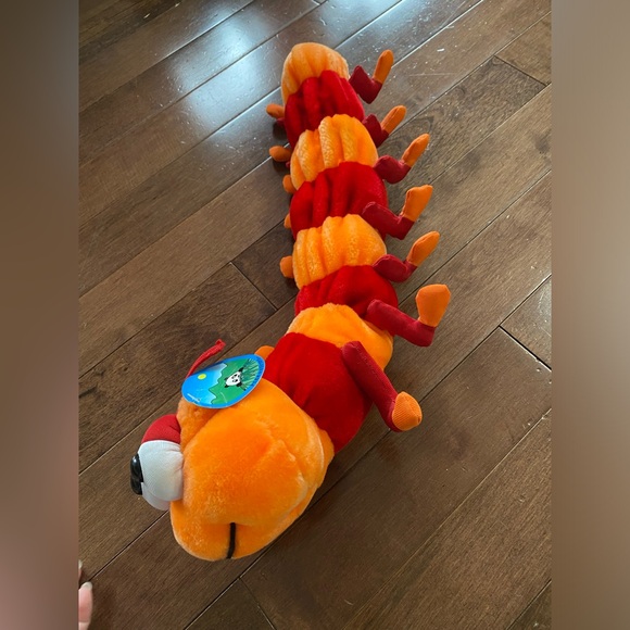 Peek A Boo Toys Caterpillar Plush Orange & Red Centipede Stuffed Animal - Picture 2 of 10